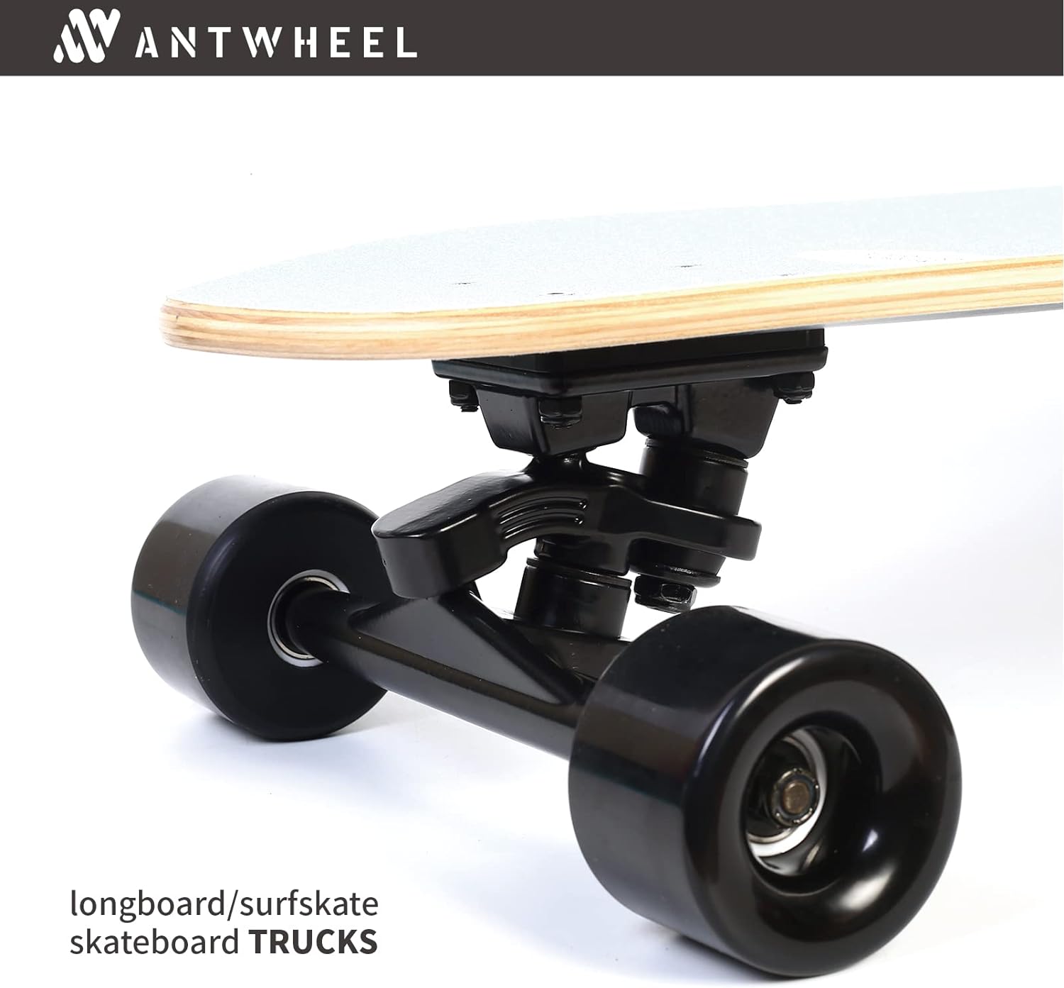 ANTWHEEL Sidewinder II Longboard/Skateboard/surf Skateboard Black Skateboard Double Kingpin Trucks 7" Hanger 9.72" Axle  (Set of 2) Free Hardware