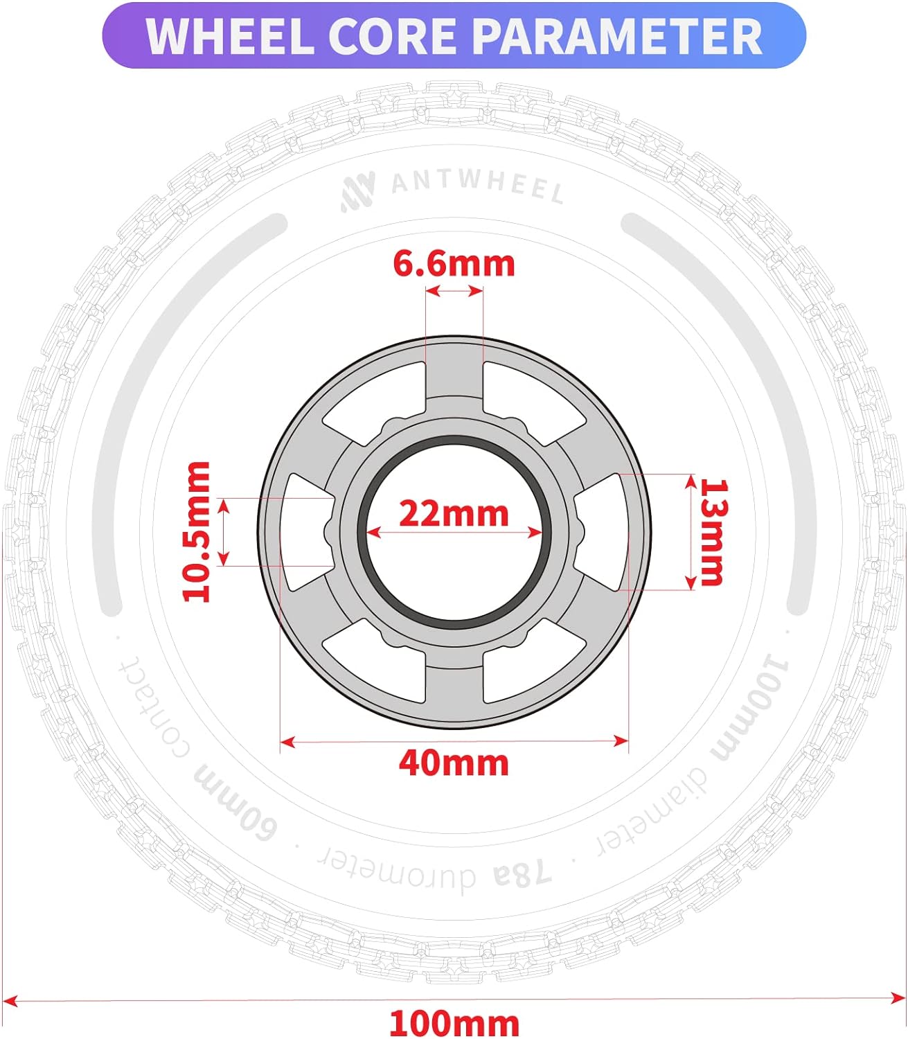 All-Terrain Longboard Wheels 100mm Electric Skateboard Wheels