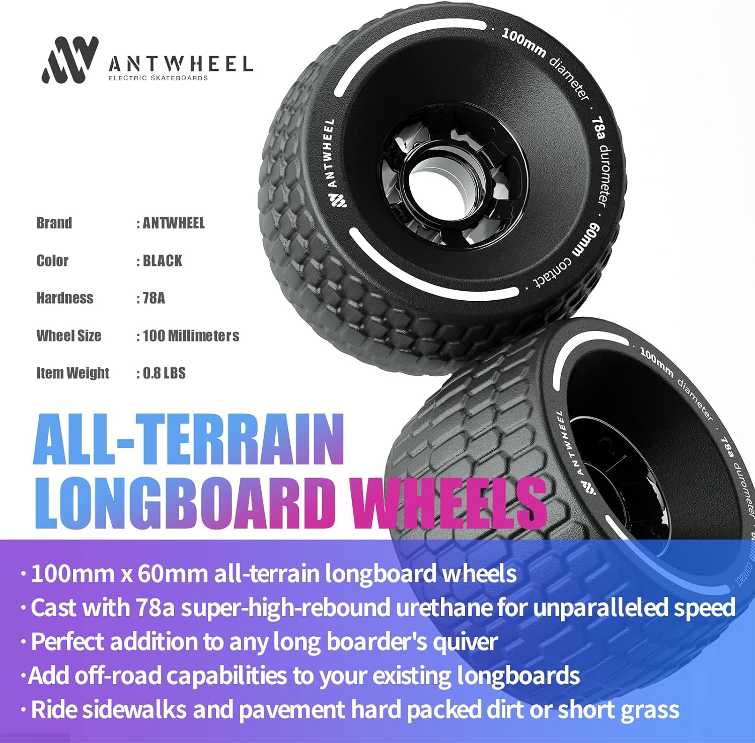 All-Terrain Longboard Wheels 100mm Electric Skateboard Wheels